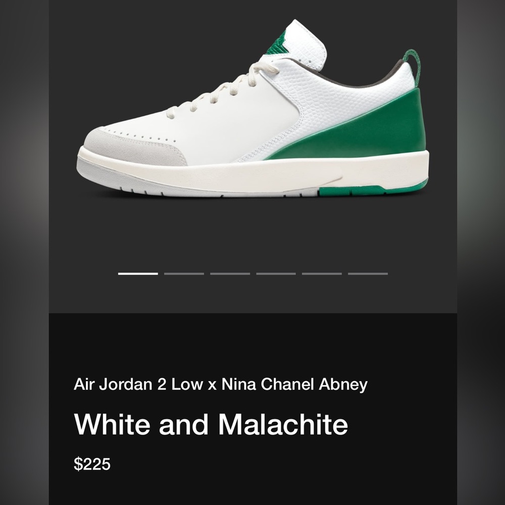 Nike Air Jordan 2 Nina Chanel Abney 7.5 green NWOT $225